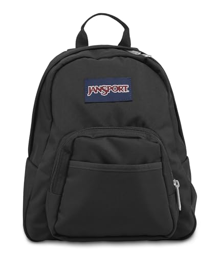 JanSport Half Pint Mini Backpack for Women, Men, Girls, Boys, Black, 10.2 L - Durable Mini Bag Purse with Adjustable Shoulder Straps, Single Main Compartment, Zippered Stash Pocket