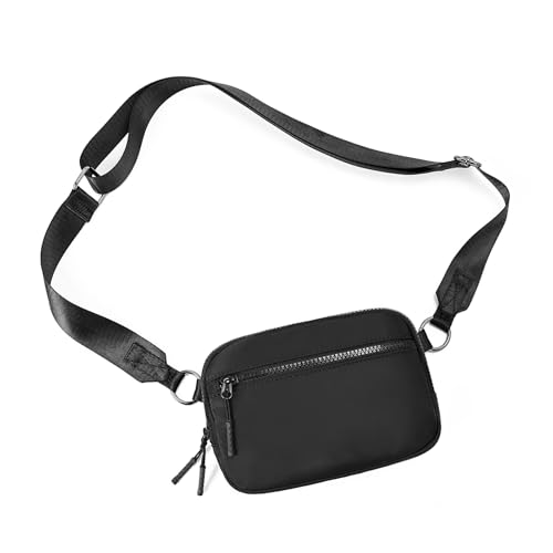 WESTBRONCO Small Crossbody Bags for Women Nylon with Adjustable Strap, Mini Crossbody Purse, Fahion Shoulder Bag for Traveling Workout Black