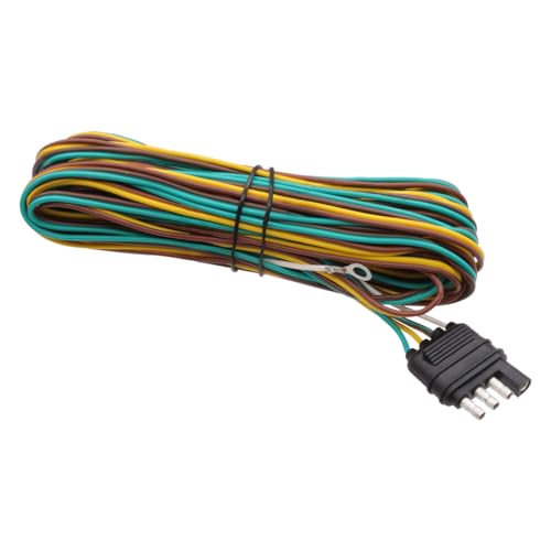Seamaka 25ft 4 Wire 4-Flat Trailer Light Wiring Harness Extension Kit, Trailer Wiring Harness with 18 Gauge White Ground Wire for Trailers O-016
