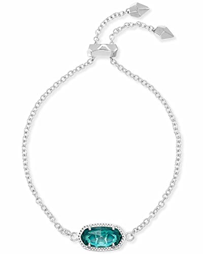 Kendra Scott Elaina Link Chain Bracelet for Women, Fashion Jewelry, Rhodium-Plated, London Blue