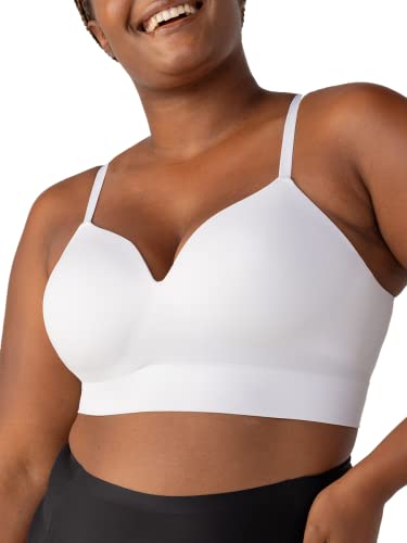 SHAPERMINT Bra for Women | Supportive Comfortable Seamless Wireless Bras with Adjustable Convertible Straps | Everyday Comfy Bralettes from Small to Plus Size, White, X-Large