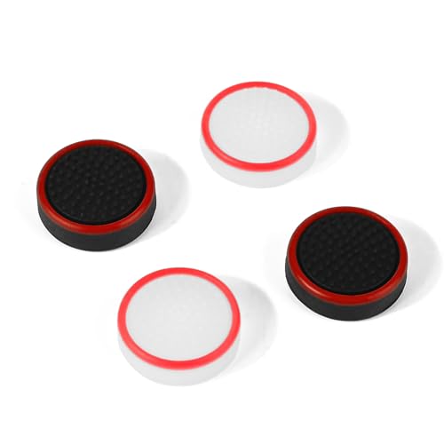 DLseego Thumb Grips Caps for Playstation Portal, Full Protection Anti-Slip & Anti-Scratch Anti-Fingerprint Protective Cover 4 Thumb Stick Caps for Playstation Portal Remote Player - Black Red