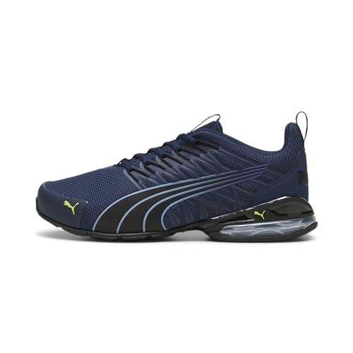 PUMA Men's Voltaic EVO Sneaker, Club Navy Black-Electric Lime, 12