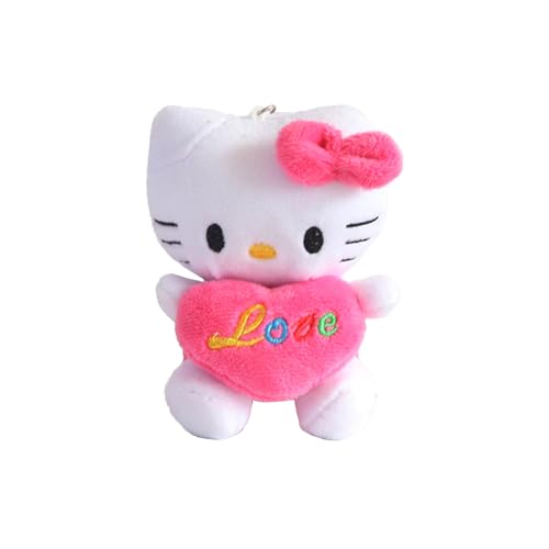 Cute Cat Plush Pendant Accessories for Hello Kitty Fans,Gifts for Friends and Family Easter Valentines(Pink）
