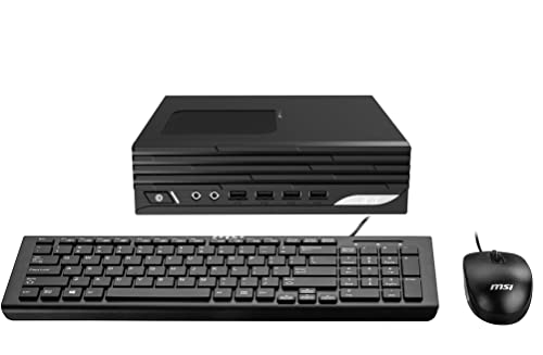 MSI PRO DP21 12M-407US Mini PC Business Desktop, Intel Core i3-12100, Intel UHD 730 Graphics, 8GB Memory, 250GB M.2 SSD, WiFi 6, Windows 11 Home, 4K Dual Display Support, USB Type-C, HTPC 2022,Black