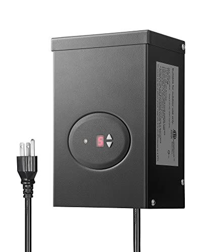 DEWENWILS 120W Low Voltage Landscape Transformer, Outdoor Transformer with Timer and Photocell Sensor, 120V AC to 12V AC, Weatherproof, for LED Lighting, Spotlight, Pathway Light, ETL Listed