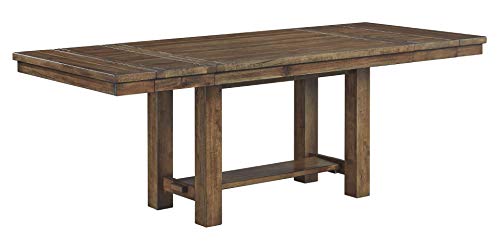 Signature Design by Ashley Moriville Farmhouse 36” x 30” Dining Extension Table, Seats up to 8, Brown