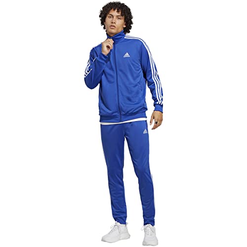 adidas Men's Sportswear Basic 3-stripes Tricot Track Suit, Semi Lucid Blue, Medium