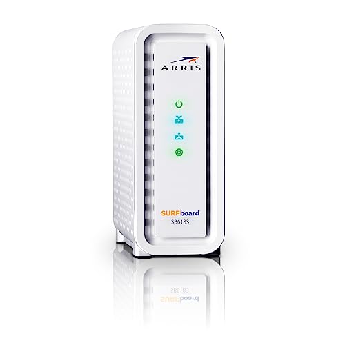 ARRIS SURFboard - SB6183 - Renewed - DOCSIS 3.0 16x4 Gigabit Cable Modem, Comcast Xfinity, Cox, Spectrum & more, 1 Gbps Port, 400 Mbps Max Speed, Easy Set-up with SURFboard Central App - Renewed