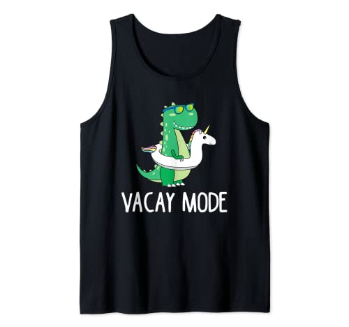 Vacay Mode Cute Dinosaur T Shirt Funny Family Vacation Gift Tank Top