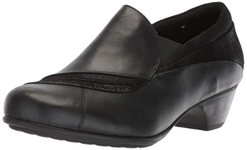 Aravon Women's Provence Asymmetrical Slipon Pump, Black, 6.5