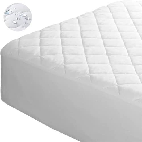 Waterproof Mattress Protector (Twin), Premium with 4 Layer Protection, Super Soft, Breathable, Fitted, Machine Washable and Vinyl Free, 39x75 inches