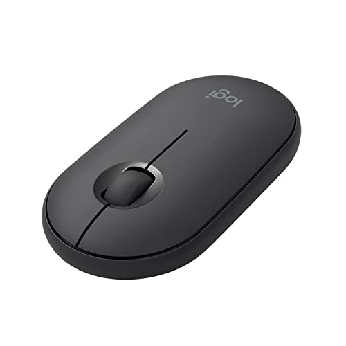 Logitech Pebble Wireless Mouse with Bluetooth or 2.4 GHz Receiver, Silent, Slim Computer Mouse with Quiet Clicks, for Laptop/Notebook/iPad/PC/Mac/Chromebook - Graphite