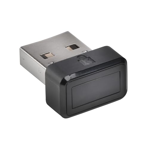Kensington VeriMark USB Fingerprint Key Reader - Windows Hello, FIDO U2F, Anti-Spoofing (K67977WW),Black