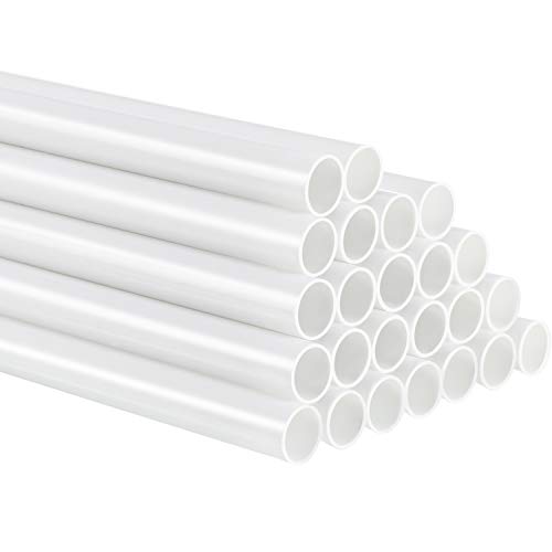 Boao 24 Pieces White Plastic Cake Dowels Rods for Tiered Cake Hollow Cake Sticks Wedding Cake Support Rods Round Cake Straws for Stacking and Supporting (0.4 Inch Diameter 9.5 Inch Length)