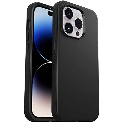 OtterBox iPhone 14 Pro (ONLY) Symmetry Series+ Case - BLACK , ultra-sleek, snaps to MagSafe, raised edges protect camera & screen