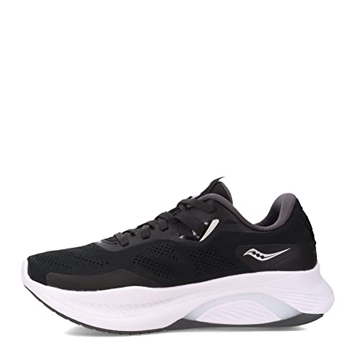 Saucony Women's Guide 15 Running Shoe, Black/White, 7.5