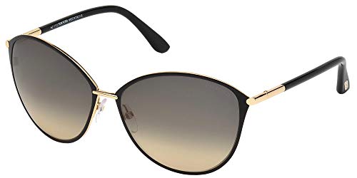 Tom Ford FT0320 Sunglasses - Shiny Rose Gold Frame, Gradient Smoke Lenses, 59 mm Lens FT03205928B