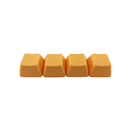 Big Chic Blank TPR Rubber Gaming Keycaps 4 Keys Set 1u for Cherry MX Mechanical Keyboards Compatible OEM (R0, Neon Orange)