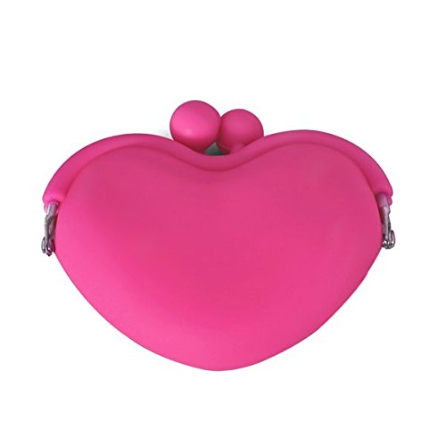 Uhugu Magenta Cute Candy Silicone Key Coin Tray Change Wallet Purse Bag Pouch Case