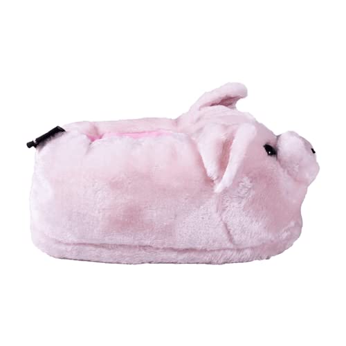 Happy Feet Slippers Pink Pig Animal Slippers for Adults and Kids, Cozy and Comfortable, As Seen on Shark Tank (Large)