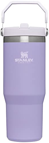 STANLEY IceFlow Stainless Steel Tumbler with Straw, Vacuum Insulated Water Bottle for Home, Office or Car, Reusable Cup with Straw Leak Resistant Flip, Lavender, 30OZ