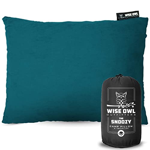 Wise Owl Outfitters Camping Pillow - Camping Essentials and Travel Pillow for Airplanes, Camping, and Travel - Memory Foam Washable Pillow - Small/Medium