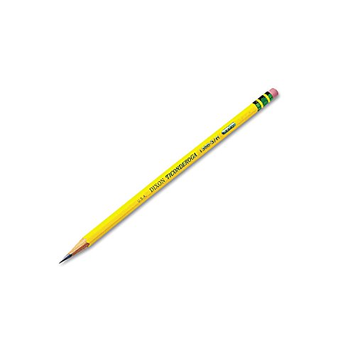 Ticonderoga Wood-Cased Pencils, Unsharpened, 3 H Hard, Yellow, 12 Count