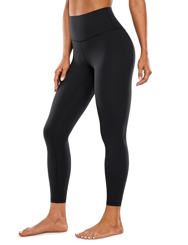 CRZ YOGA Women's Brushed Naked Feeling Yoga Leggings 25' - High Waisted Athletic Workout Leggings Yoga Pants Black Small