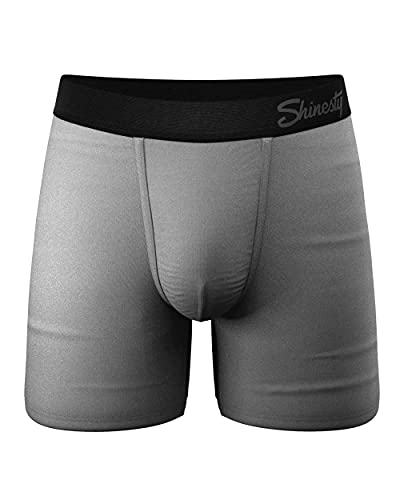 Shinesty Hammock Support Mens Underwear with Pouch | Boxer Briefs for Men Flyless | US Medium Grey