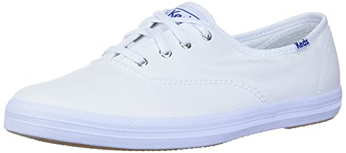 Keds Women's Champion Lace-up Sneaker, White Canvas, Size 7.5 M US