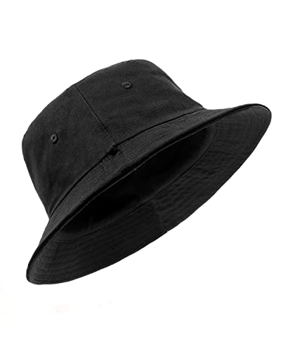 Zylioo XX-Large Reversible Hat,Summer Travel Bucket Hats,Wearable Black Sun Hat for Big Heads 25'-26'unisex