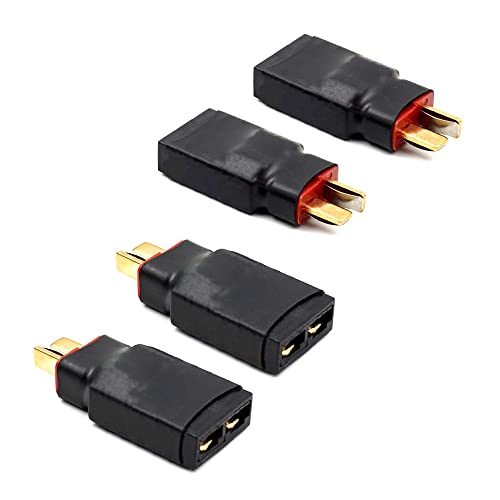 4 PCS Male Deans T Plug Connector Adapter Compatible with TRX Wireless Converter for RC Battery Charger Slash