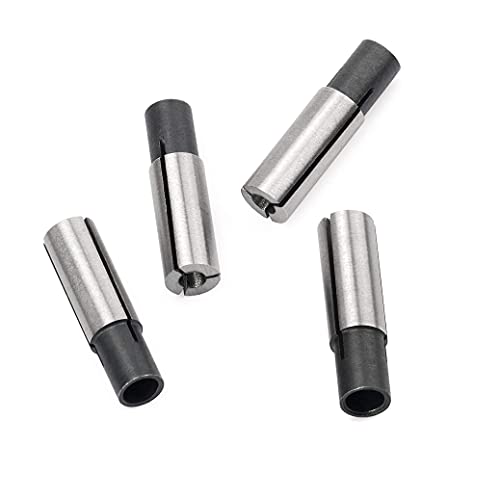 4 Pieces High-Carbon Steel Collet Die Grinder Chuck Driver Adapter 1/4' to 1/8' CNC Engraving Bit Router Converter for Engraving Machine Tool