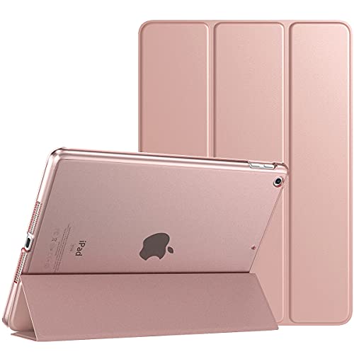 TiMOVO iPad 10.2 Case iPad 9th Generation 2021/ iPad 8th Generation 2020/ iPad 7th Generation 2019 Case,Slim Translucent Hard PC Protective Smart Cover with Stand for iPad 10.2 Inch,Rose Gold