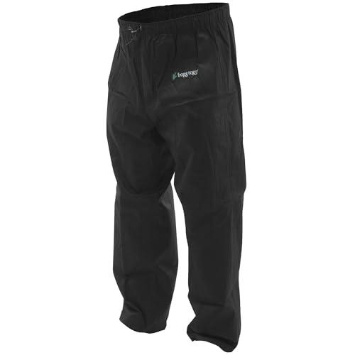 FROGG TOGGS Men's Standard Classic Pro Action Waterproof Breathable Rain Pant, Black, Medium