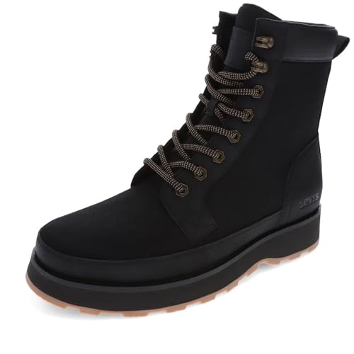 Levi's Mens Greyson Heavy Canvas Lace Up Rugged Casual Boot, Black Mono/Gum, 12 M