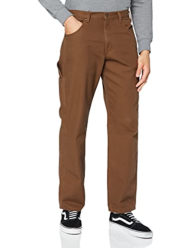 Dickies Men's Relaxed Fit Straight-Leg Duck Carpenter Jean, Brown, 40W x 30L