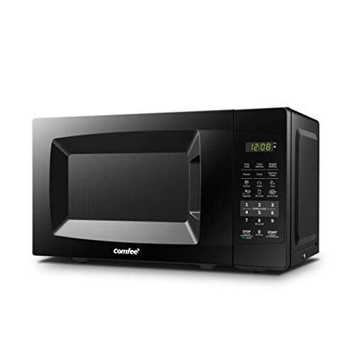Comfee EM720CPL-PMB Countertop Microwave Oven with Sound On/Off, ECO Mode and Easy One-Touch Buttons, 0.7 Cu Ft, Black