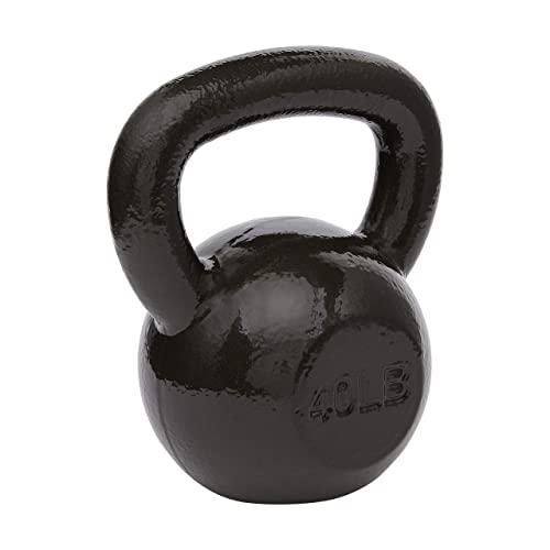 Amazon Basics Cast Iron Kettlebell, 40-Pound, Black