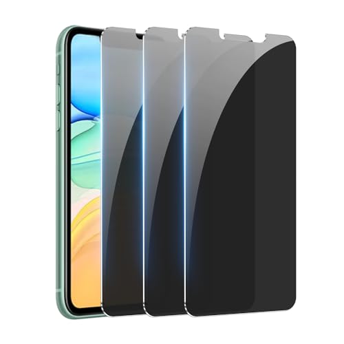 [3 Pack] Privacy Screen Protector for iPhone 11/iPhone XR Anti-Spy Tempered Glass Film Upgrade 9H Hardness Case Friendly Easy Installation Bubble Free 3D Touch Support [6.1 inch]