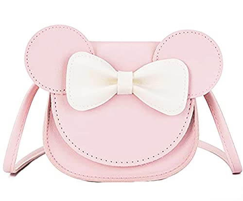 Little Girls Toddlers Mini Crossbody Shoulder Bag Coin Purse with Cute Mouse Ear Bowknot