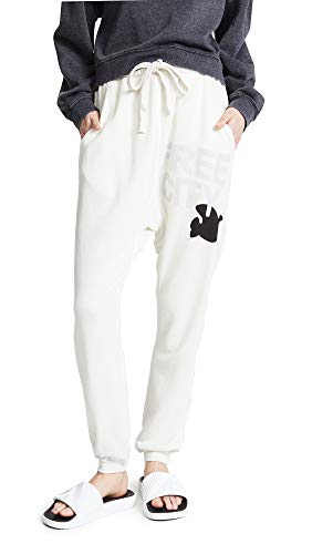 FREECITY Women's Superfluff Pocket Lux Sweatpant, Creamy Yum, Medium