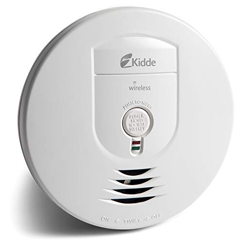 Kidde Wireless Smoke Detector, AA Battery Operated (Included), Ionization Sensor Wire-Free Interconnect Smoke Alarm, White