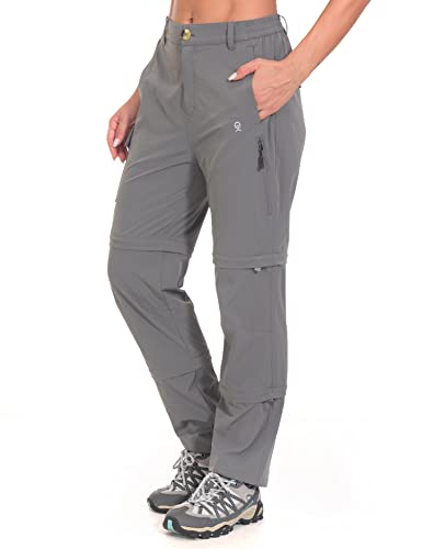 Little Donkey Andy Women's Stretch Convertible Pants, Zip-Off Quick-Dry Hiking Pants Gray Size L