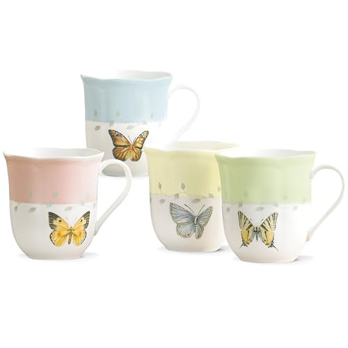 Lenox 773903 Butterfly Meadow 4-Piece Mug Set, Multicolor, 1.85 LB