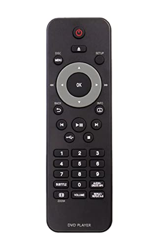 Replacement Remote Control Compatible with Philips DVD Player DVP3356 DVP3356/94 DVP3254K DVP5960 DVP3250K DVP5965K DVP3254K/55 DVP5960/12 DVP5960/05 DVP5960/93 DVP5965K/94 DVP5965K/96 DVP5965K/98