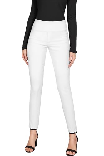Hybrid & Company Super Comfy Stretch with Full Elastic Waist Pull On Millennium Twill Pant KP44972 White S