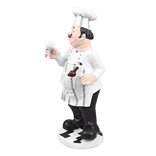 French Chef Figurine Cook Chef Collectible Statues Resin Chef Home Countertop Table Decoration for Country Cottage Decor (Toasting Chef)