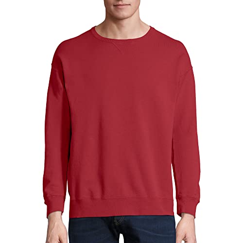 Hanes mens Comfortwash Garment Dyed Sweatshirt, Crimson Fall, Medium US